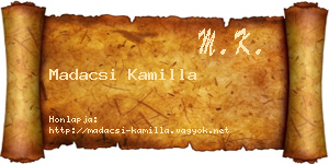 Madacsi Kamilla névjegykártya